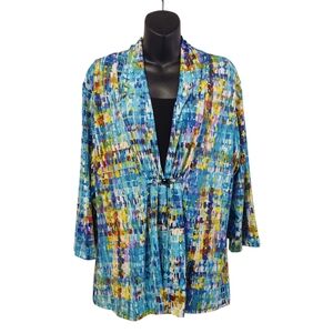 Notations Women's Multicolor  3/4 Sleeve Stretch Top Blouse Size XL NWT